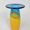 Blaue & Gelbe Vase von Siem Van De Marel für Leerdam, 1980er 4