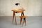 Compass Desk and Stool, France, 1950s, Set of 2 9