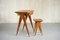 Compass Desk and Stool, France, 1950s, Set of 2 8
