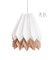 Plus Polar White Origami Lamp with Warm Chestnut Stripe by Orikomi 1