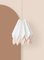 Plus Polar White Origami Lamp with Creamy Oat Stripe by Orikomi 2