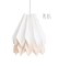 Plus Polar White Origami Lamp with Creamy Oat Stripe by Orikomi, Image 1