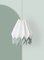 Plus Polar White Origami Lamp with Smokey Sage Stripe by Orikomi 2