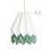 Plus Polar White Origami Lamp with Forest Mist Stripe by Orikomi 1