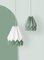 Plus Polar White Origami Lamp with Forest Mist Stripe by Orikomi 2