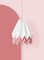 Plus Polar White Origami Lamp with Dusty Rose Stripe by Orikomi 2