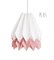 Plus Polar White Origami Lamp with Dusty Rose Stripe by Orikomi 1
