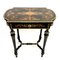 Tavolo Napoleone 3 in legno annerito con decorazione intarsiata, Immagine 1