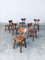 French Folk Art Rustic Dining Chair Set in Oak, 1940s, Set of 6, Image 22