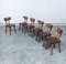 French Folk Art Rustic Dining Chair Set in Oak, 1940s, Set of 6 28