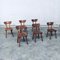 French Folk Art Rustic Dining Chair Set in Oak, 1940s, Set of 6 33