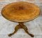 English Round Pedestal Table with Marquetry Décor and Tripod Base, 1890s 1