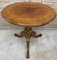 English Round Pedestal Table with Marquetry Décor and Tripod Base, 1890s, Image 4