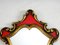 Vintage Florentine Gold and Red Mirror, Italy, 1950s 3