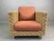 Vintage French Woven Rattan Wicker Armchair with Cushions from Ligne Roset 1