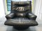 Chair and Ottoman in Black Skai from Ligne Roset, 1971, Set of 2 4