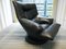 Chair and Ottoman in Black Skai from Ligne Roset, 1971, Set of 2 5
