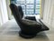Chair and Ottoman in Black Skai from Ligne Roset, 1971, Set of 2 6
