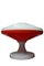 Lámpara de escritorio era espacial vintage en rojo y blanco, años 60, Imagen 6