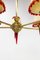 French Hanging Lamp in Brass and Red Resin, 1960, Image 5