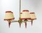 French Hanging Lamp in Brass and Red Resin, 1960 6