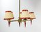 French Hanging Lamp in Brass and Red Resin, 1960, Image 6