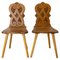 Vintage French Dining Chairs in Oak, Set of 2, Image 1