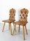 Vintage French Dining Chairs in Oak, Set of 2, Image 3