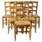 French Dining Chairs in Oak, 1970, Set of 6 1