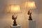 Lámparas de mesa belgas grandes de latón esculpidas para Deknudt. Juego de 2, Imagen 2