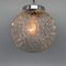 Lámpara colgante checoslovaca Mid-Century con bola de vidrio claro, años 70, Imagen 5