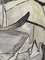 H. Woodruff, Composizione astratta, Acquarello su tela, Metà XX secolo, Con cornice, Immagine 10