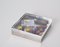 Caja decorativa italiana cuadrada de vidrio acrílico y metal plateado, años 70, Imagen 4
