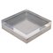 Italian Square Acrylic Glass and Silver Metal Decorative Box, 1970s, Image 1