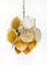 Vintage Italian Murano Chandelier with 24 Gold Disks, 1990s, Image 1