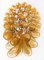 Large Italian Murano Glass Spiral Chandelier with 83 Amber Glass Petals, 1990s 7