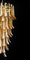Lámpara de araña italiana grande en espiral de cristal de Murano con 83 pétalos de vidrio ámbar, años 90, Imagen 5