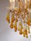 Italian Murano Amber Glass Drop Chandelier, Italy, 1950s 5