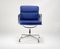 Blue Leather Aluminium Group Soft Pad Ea208 Swivel Office Desk Chair by Charles & Ray Eames for Vitra, 1990s, Image 2