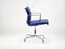 Chaise de Bureau Soft Pad Ea208 en Cuir Bleu et Aluminium par Charles & Ray Eames pour Vitra, 1990s 4