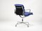 Chaise de Bureau Soft Pad Ea208 en Cuir Bleu et Aluminium par Charles & Ray Eames pour Vitra, 1990s 6