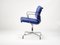 Chaise de Bureau Soft Pad Ea208 en Cuir Bleu et Aluminium par Charles & Ray Eames pour Vitra, 1990s 5