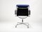 Chaise de Bureau Soft Pad Ea208 en Cuir Bleu et Aluminium par Charles & Ray Eames pour Vitra, 1990s 7
