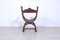 Wooden Savonarola Chair with Carved Armrest,s Late 1800s 2