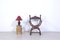 Wooden Savonarola Chair with Carved Armrest,s Late 1800s, Image 12