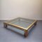 Glass, Brass and Chrome Coffee Table attributed to Alfredo Freda for Maison Jansen, 1970s 2