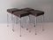 Stools in Chrome and Skai from Poelux, Belgium, 1960s, Set of 4 2