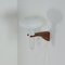 Mushroom Wall Lamp in Teak and White Glass from Artimeta, 1960s, Image 11