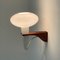 Mushroom Wall Lamp in Teak and White Glass from Artimeta, 1960s 2