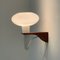 Mushroom Wall Lamp in Teak and White Glass from Artimeta, 1960s 4